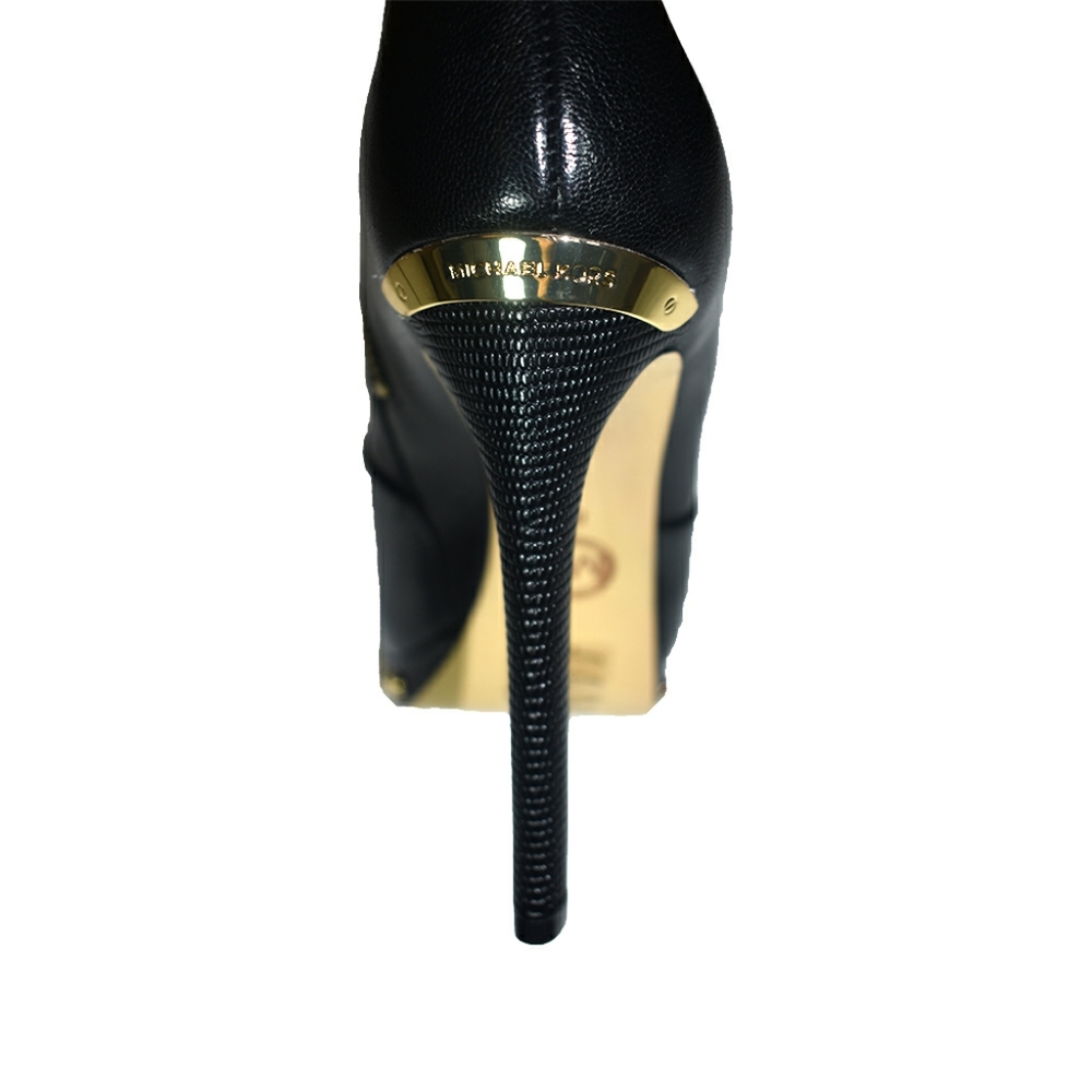 Michael Kors Black Leather High Heel Knee Size 8M - Picture 8 of 9